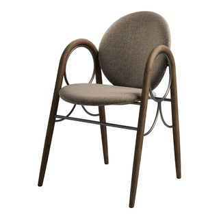 Arkade Chair - Fully Upholstered - Hallingdal 65 - 0113 / Oak - Waxed Oiled / Black Powder Coated