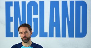 Gareth Southgate, Manager of England, is interviewed at St George's Park on September 04, 2023 in Burton upon Trent, England.