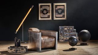 Timothy Oulton opening in Bluebird Garage. Aviator Tomcat Chair in Destroyed Raw Leather, £1,740