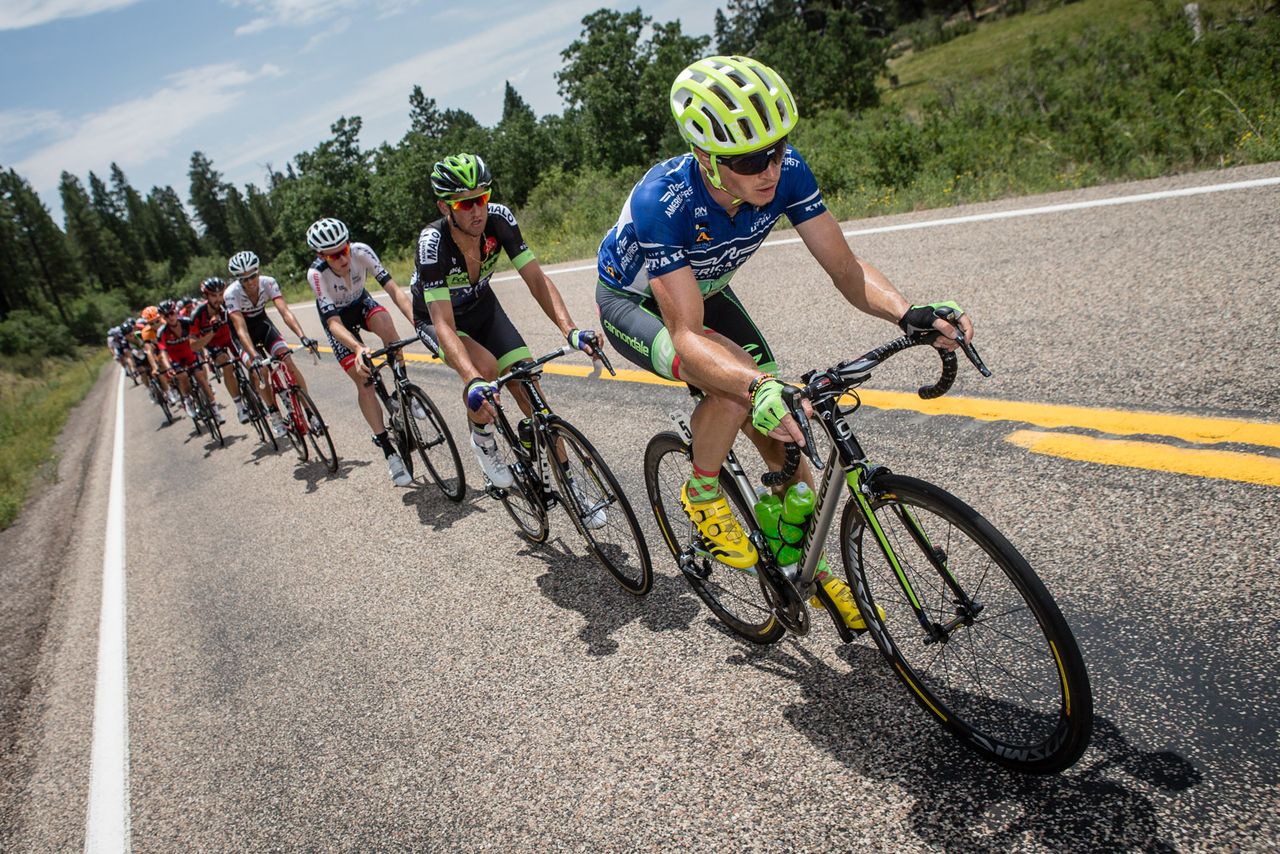 Ben King (Cannondale-Drapac) riding in the fan favorite jersey on the front
