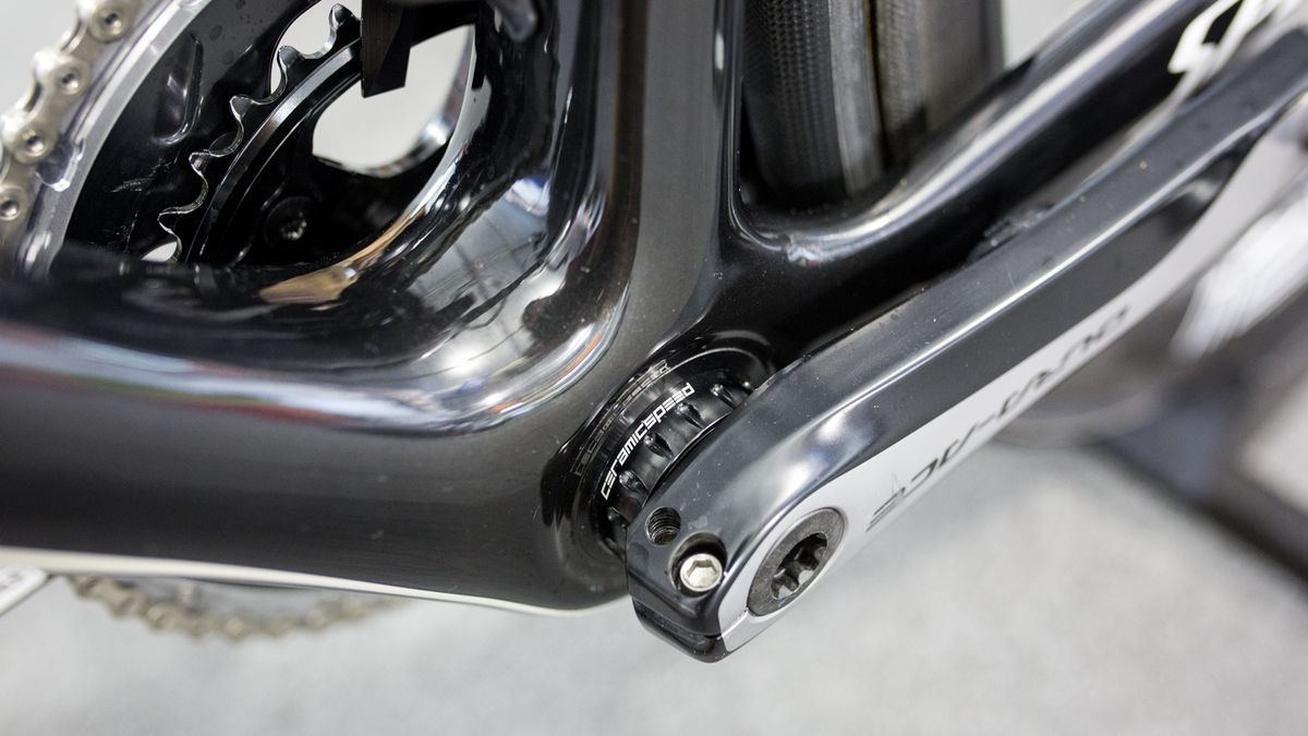 The Tarmac features a bottom bracket supplied by CeramicSpeed