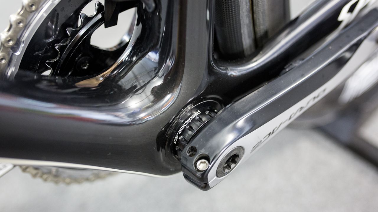 The Tarmac features a bottom bracket supplied by CeramicSpeed