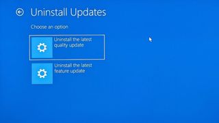 Option to uninstall updates on Windows Advanced Boot options