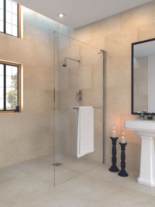 Wet room with windows