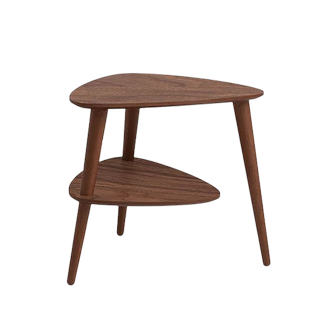 Dark Wood side table with two tiers