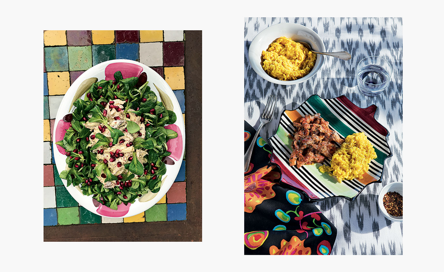 Missoni recipes for ‘Insalata di Pollo con Soncino’ and ‘Groppetti con Gremolata’