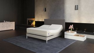 The best smart beds and smart mattresses: image shows the Sleep Number 360 i8 Smart Bed in a silver and black bedroom
