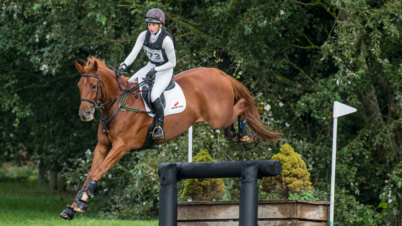 Lucy K Wheeler riding KING CREOLE VD N RANCH in Int Section P during the Little Downham (3) Horse Trials at the Ely Eventing Centre in the village of Little Downham near Ely in Cambridgeshire in the UK on 7th October 2019