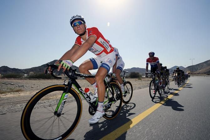 Marcel Kittel (Team Argos-Shimano) in the race leader's red jersey.
