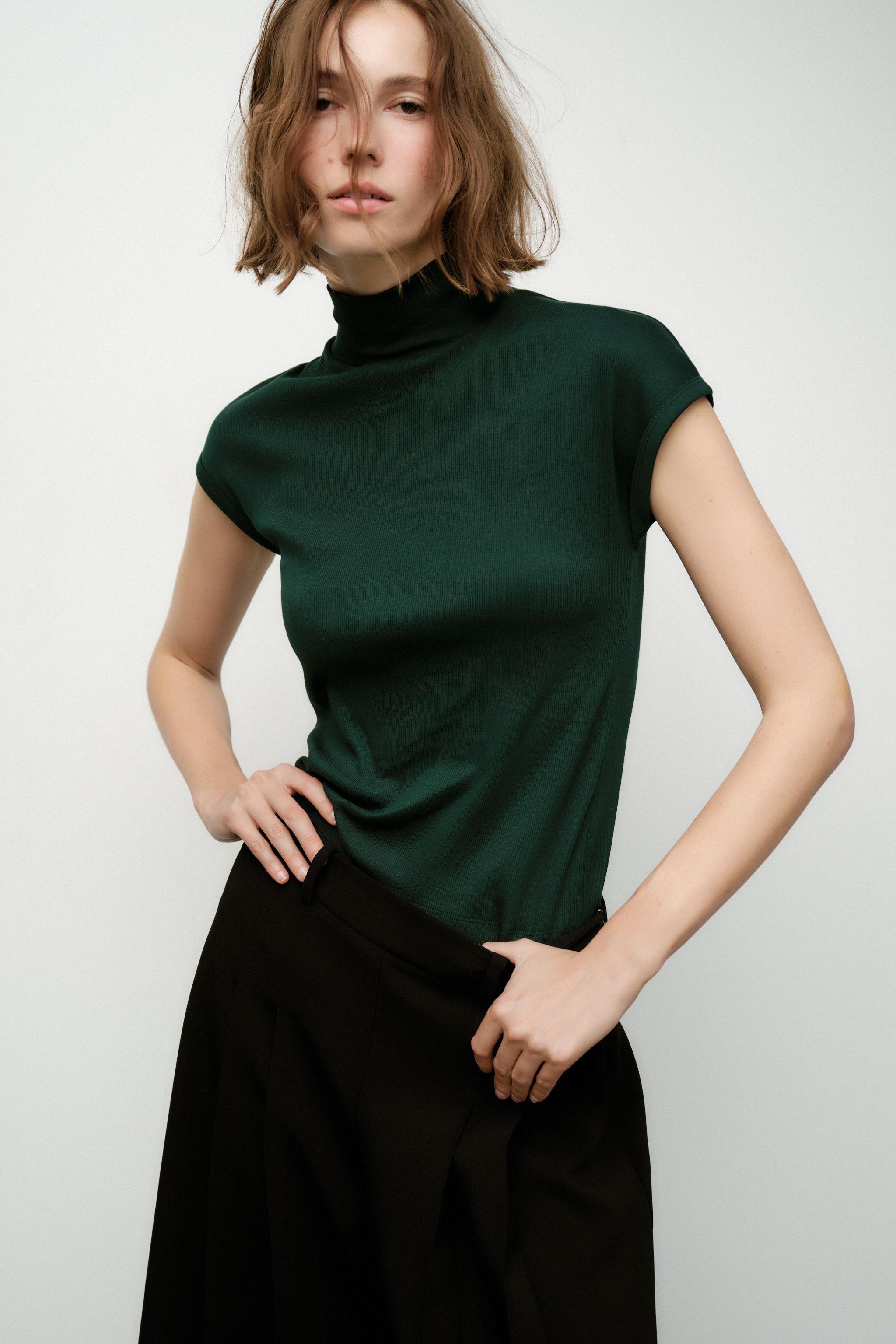 Rib Mock Neck Top