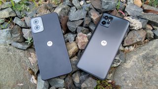 The Moto G Power 5G 2024 and 2023 side by side