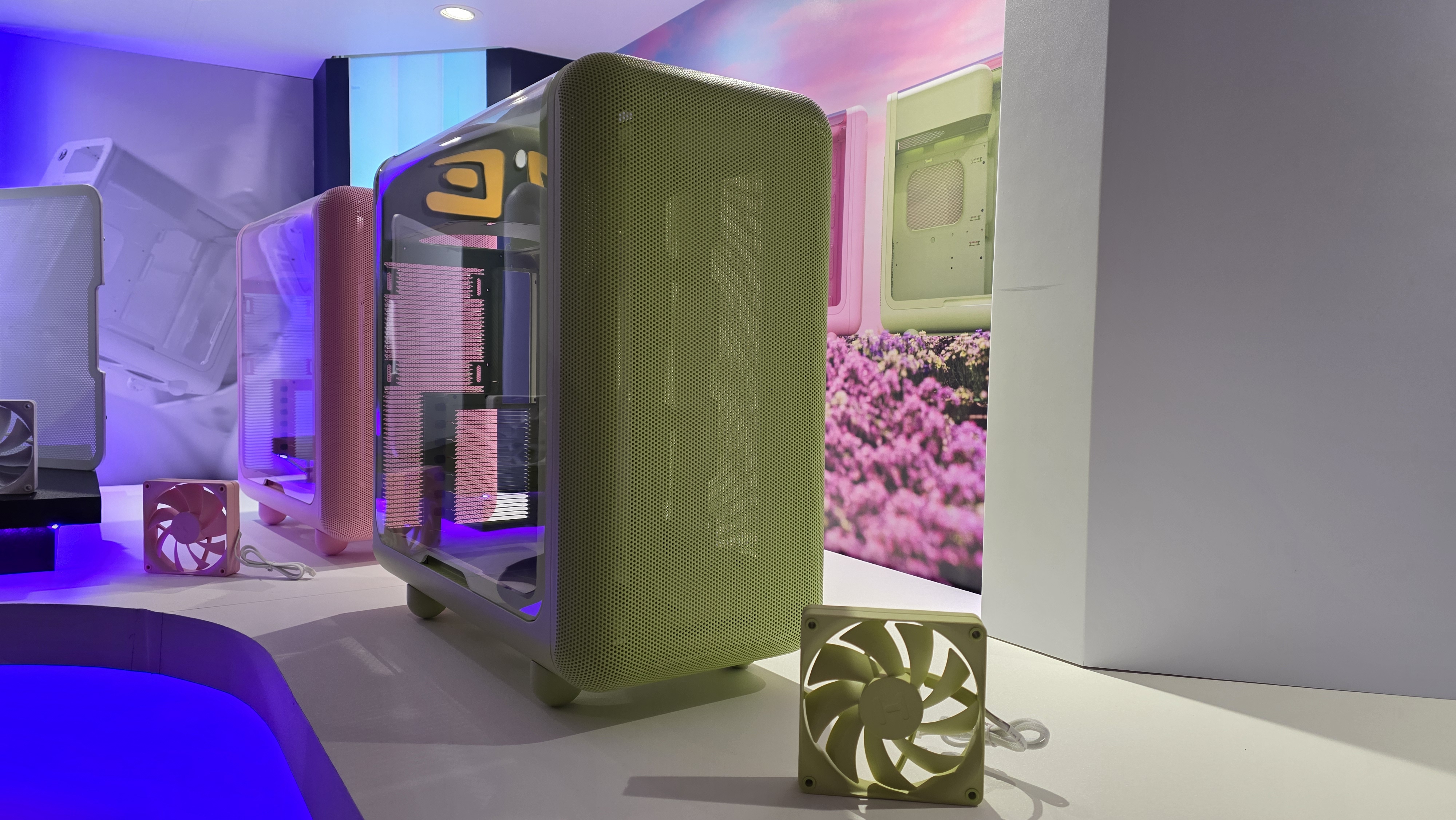 The Hyte X50 and X50 Air PC case in different colors