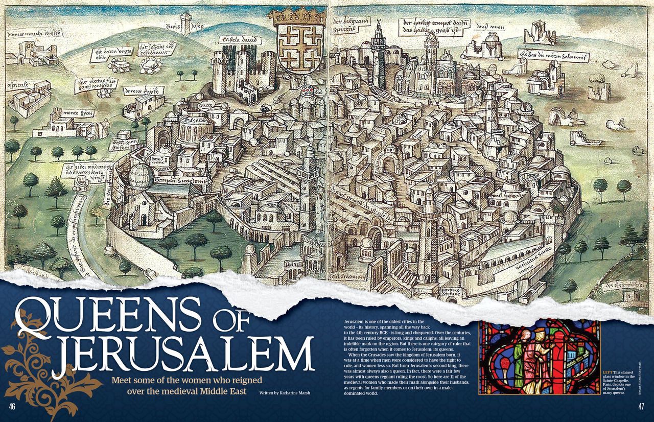 Queens of Jerusalem spread, All About History 125