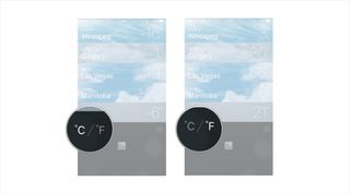 Tap the Celsius/Fahrenheit button to change the units and tap it again to change the units back.