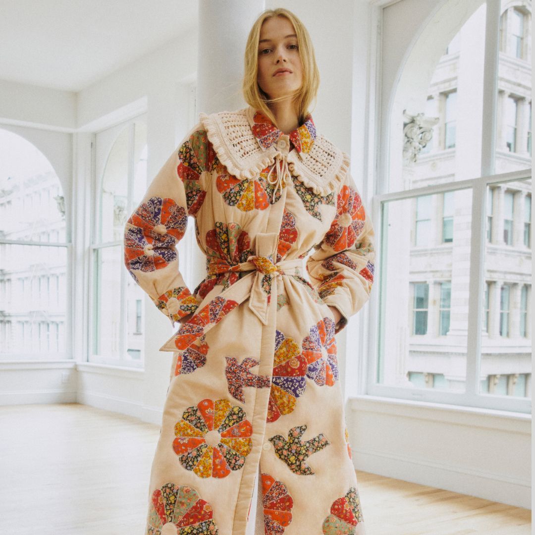 a model wearing the S&eacute;zane x Sea collaboration