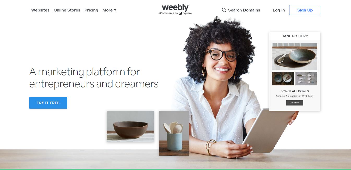 The blogging tool makes Weebly stand out