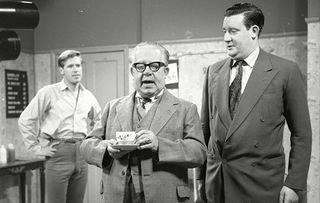 Ken with his Uncle Albert and Alf in Coronation Street in 1963