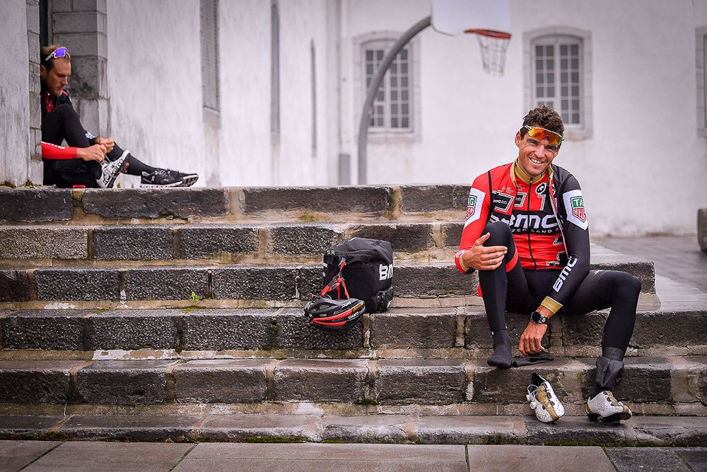 Greg Van Avermaet gets ready for training