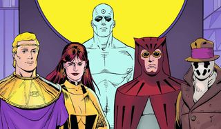 watchmen comic cover team standing