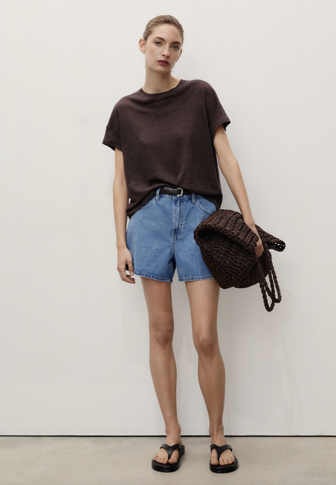 MANGO, High-Rise Denim Shorts