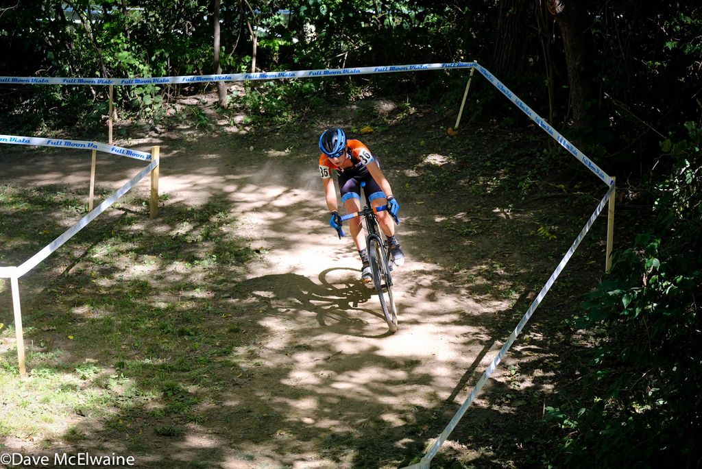 Kennedy Adams (Women&rsquo;s CX Project) seemingly alone in the woods.