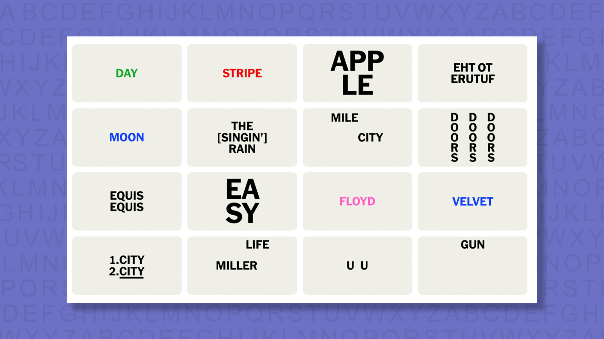 NYT Connections hints for game 1025 on a purple background