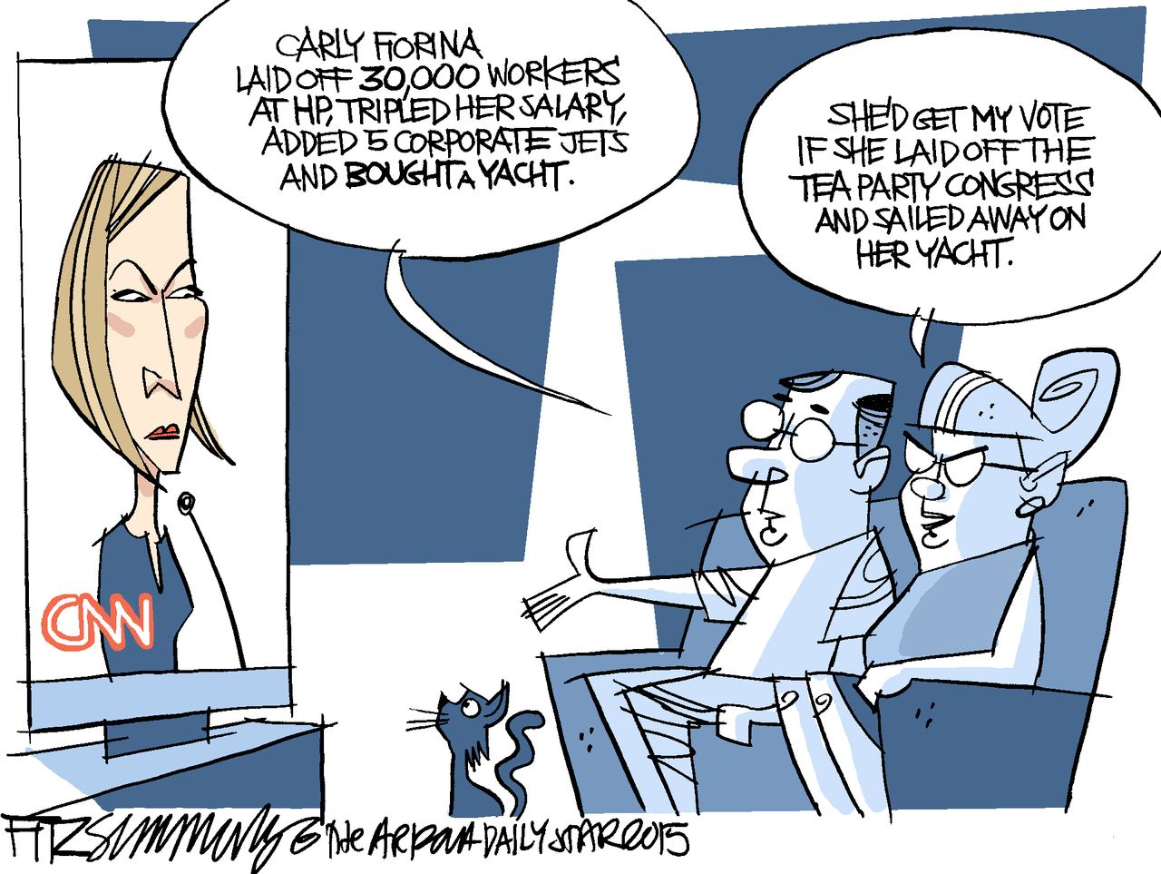 Political cartoon Carly Fiorina Layoffs