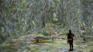 Digital art; Frameless projects digital recreation of a Monet painting