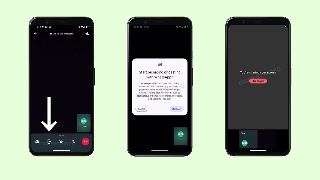 WhatsApp Call Screen Sharing