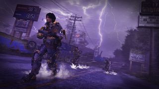 Players fighting through natural weather disasters in extraction shooter Exoborne