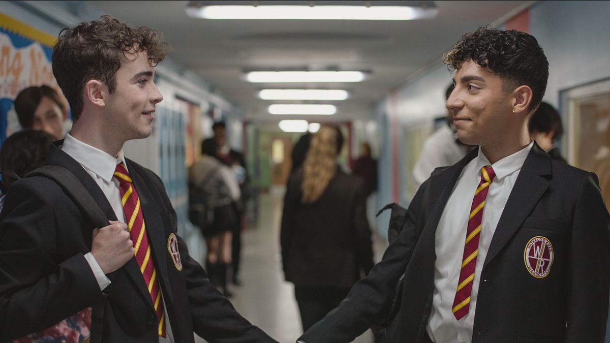 Kai and Preston in uniform in Waterloo Road series 12