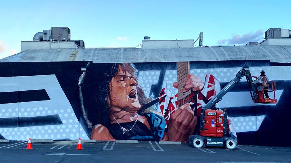 Guitar Center Hollywood officially unveils epic Eddie Van Halen mural