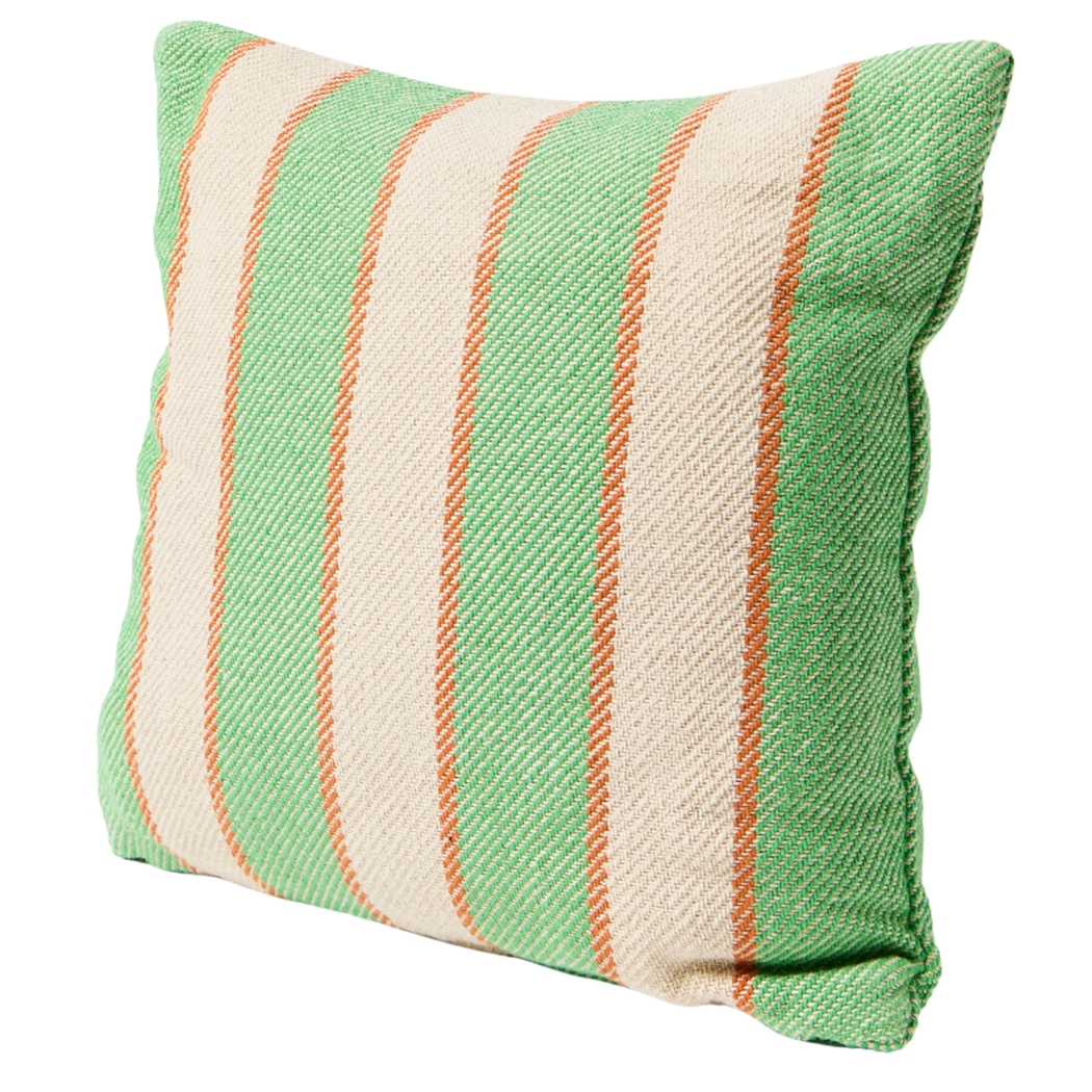 Green Woven Stripe Cushion Cover 