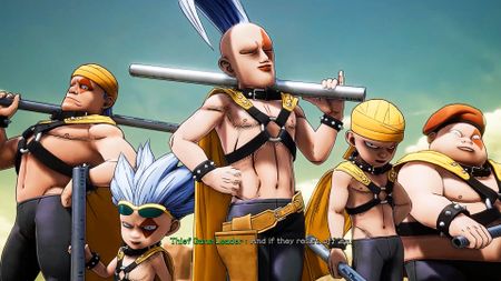 A gang of hooligans show up during Sand Land