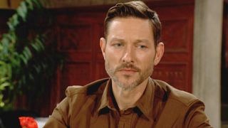 Michael Graziadei as Daniel in a brown shirt in The Young and the Restless