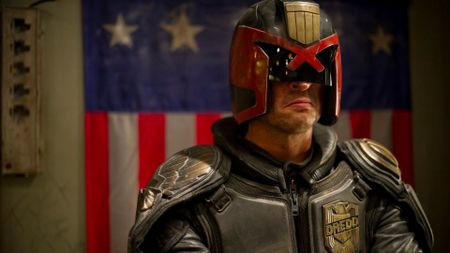 Karl Urban as Judge Dredd in 2012's Dredd movie.
