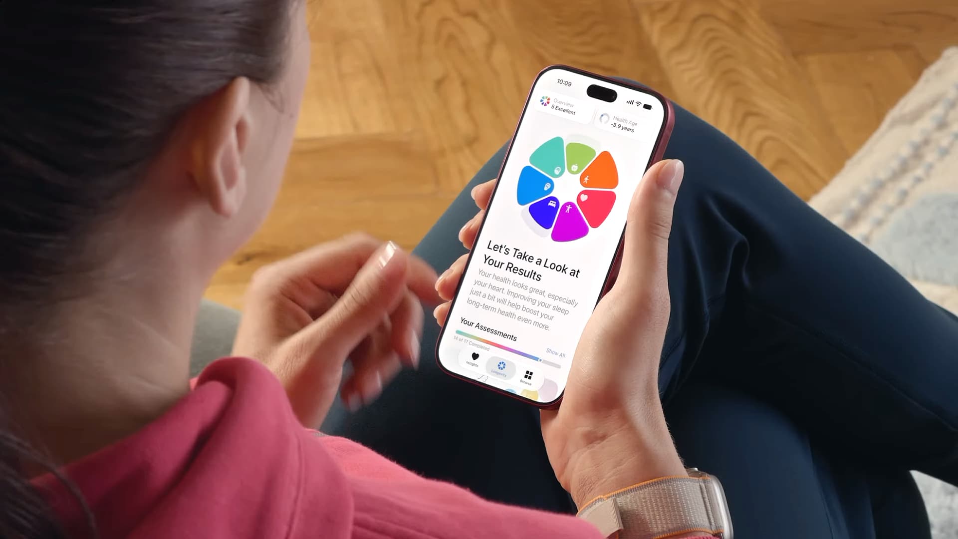 A person using the Apple Health app in iOS 27.