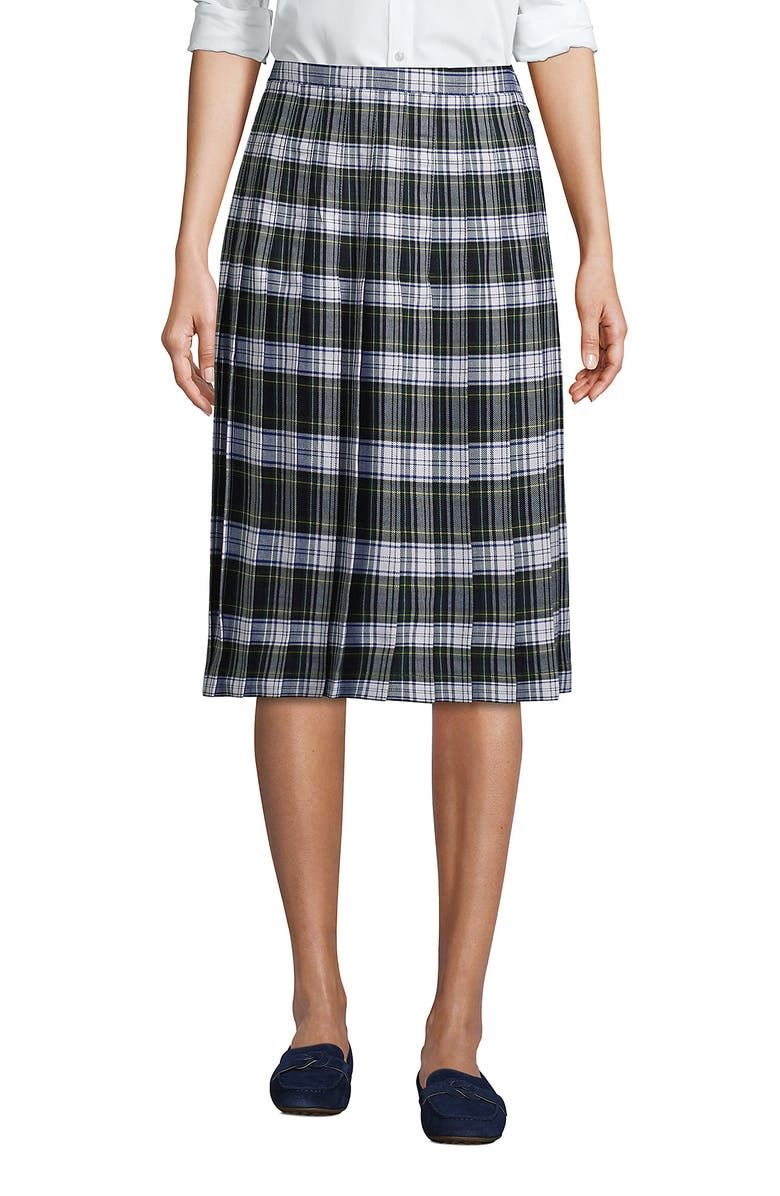 School Uniform Plaid Pleated Skirt Below the Knee