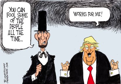 Political Cartoon U.S. Trump Abraham Lincoln