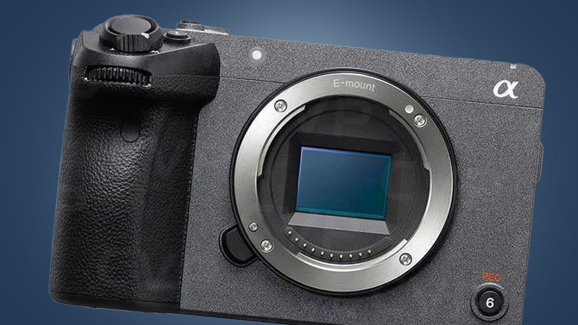 Камера Sony FX30 на синем фоне