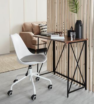 Home office layout ideas with slimline desk and chair