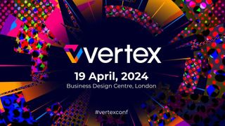 Vertex; a logo on a complex designed background