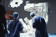 Intuitive Surgical robots in an operating theatre