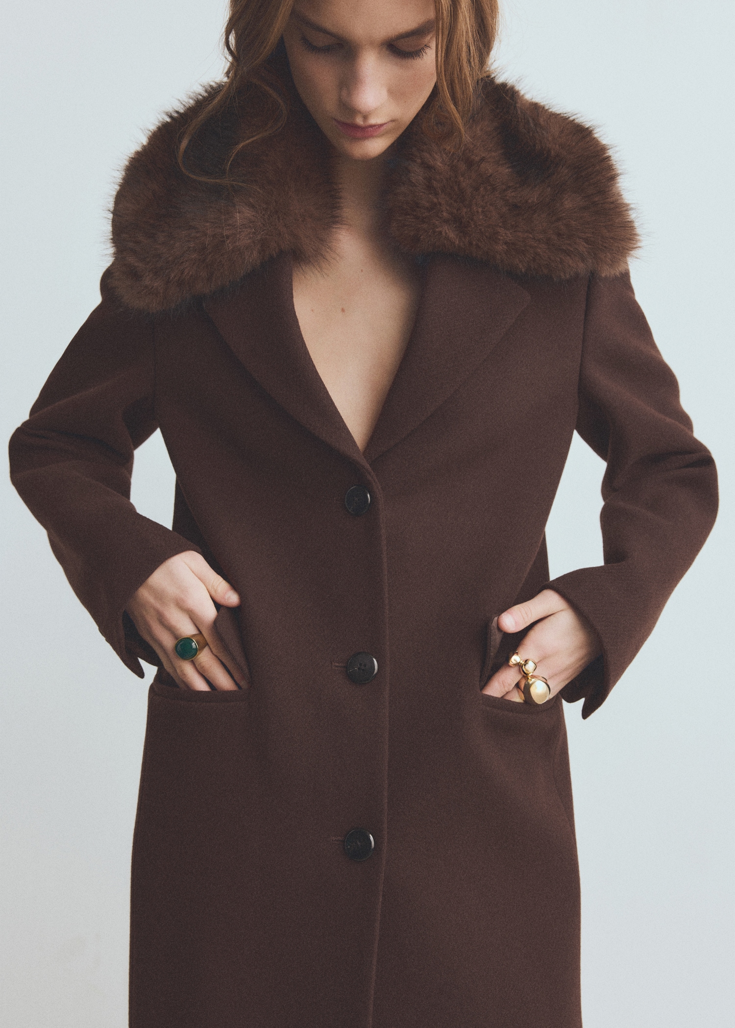 Wool Coat With Fur Collar - Women | Mango Usa