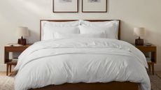 White Coyuchi bedding in a natural bedroom