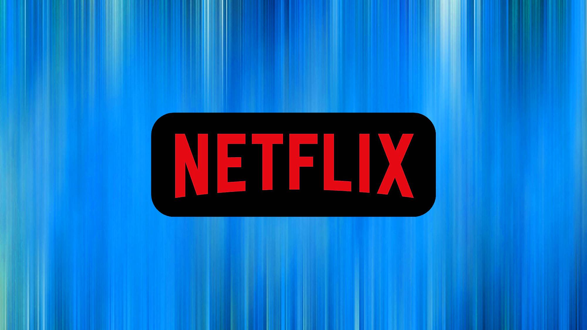 Netflix logo on blue background
