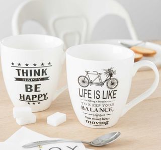 bicycle print mug set