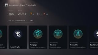 PS5 UI feature trophies