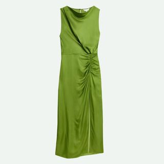 M&S X SIENNA MILLER Satin Ruched-Detail Maxi Dress