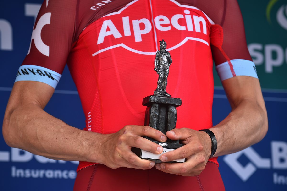 Tony Martin on the podium with his prize